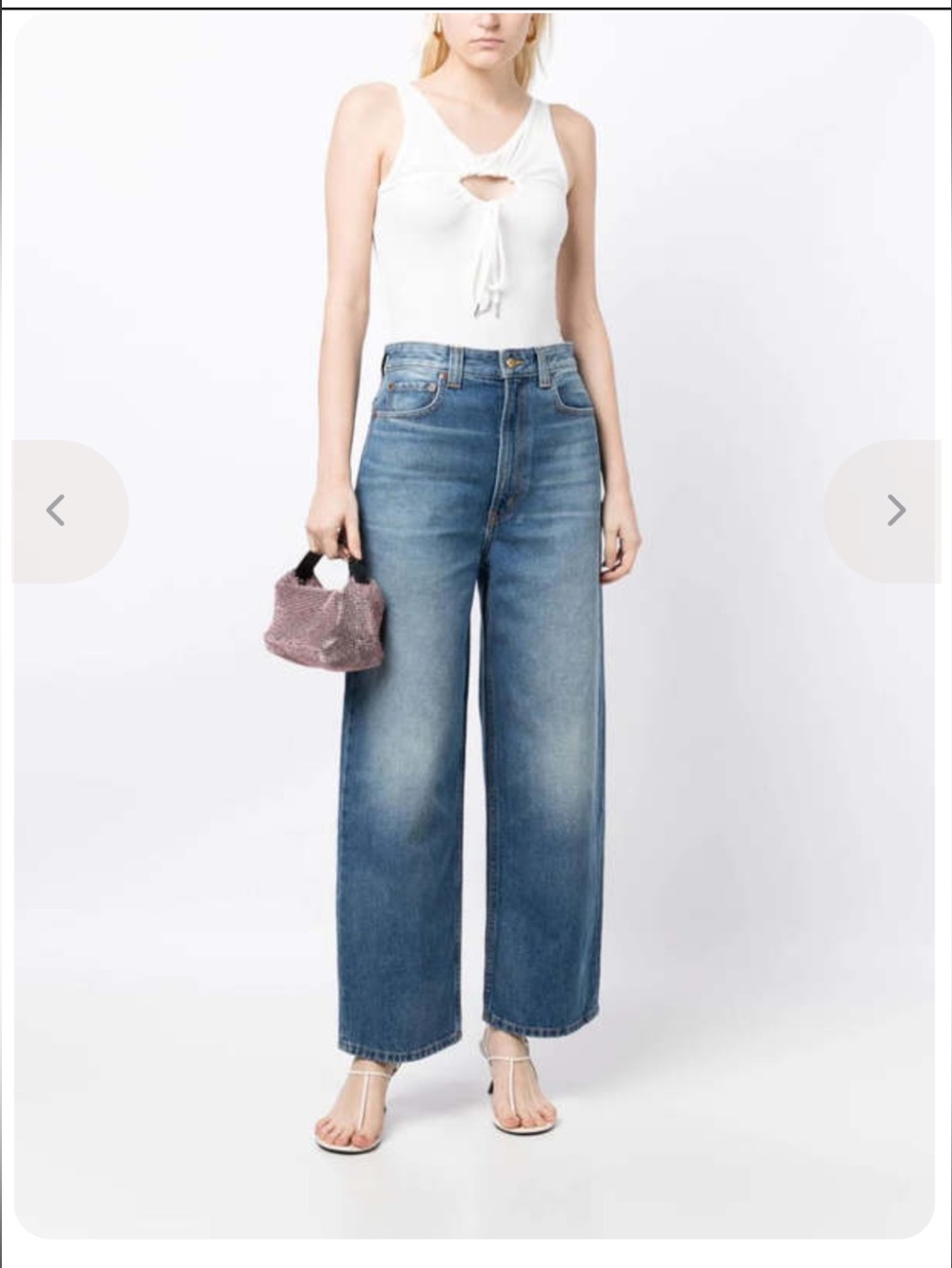 B Sides High Waist Wide Leg Cropped Jeans